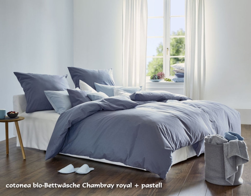 cotonea Bettwäsche Chambray Royal