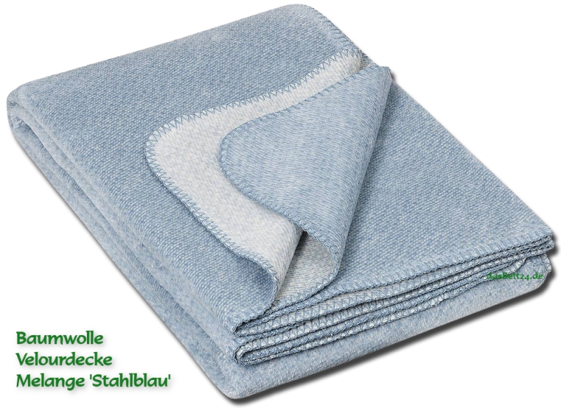 Bio Baumwolle Velourdecke Melange